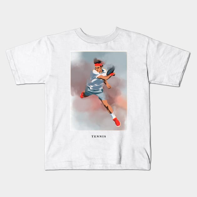 TENNIS Kids T-Shirt by Mousely 